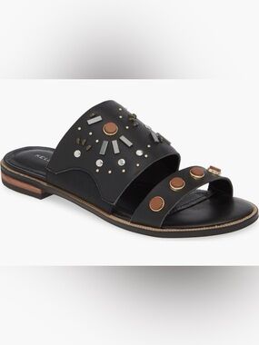 Kelsi & Dagger Brooklyn Raven Embellished Black Slide Sandal